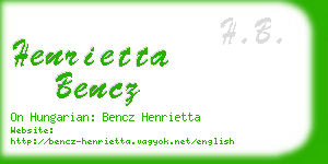 henrietta bencz business card